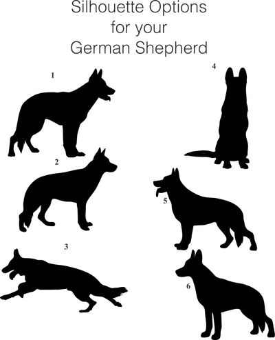 German Shepherd Stemless Wine Glass-Customize with Dog's Name-6 Silhouettes to Choose From, 17 oz. Lead Free Crystal