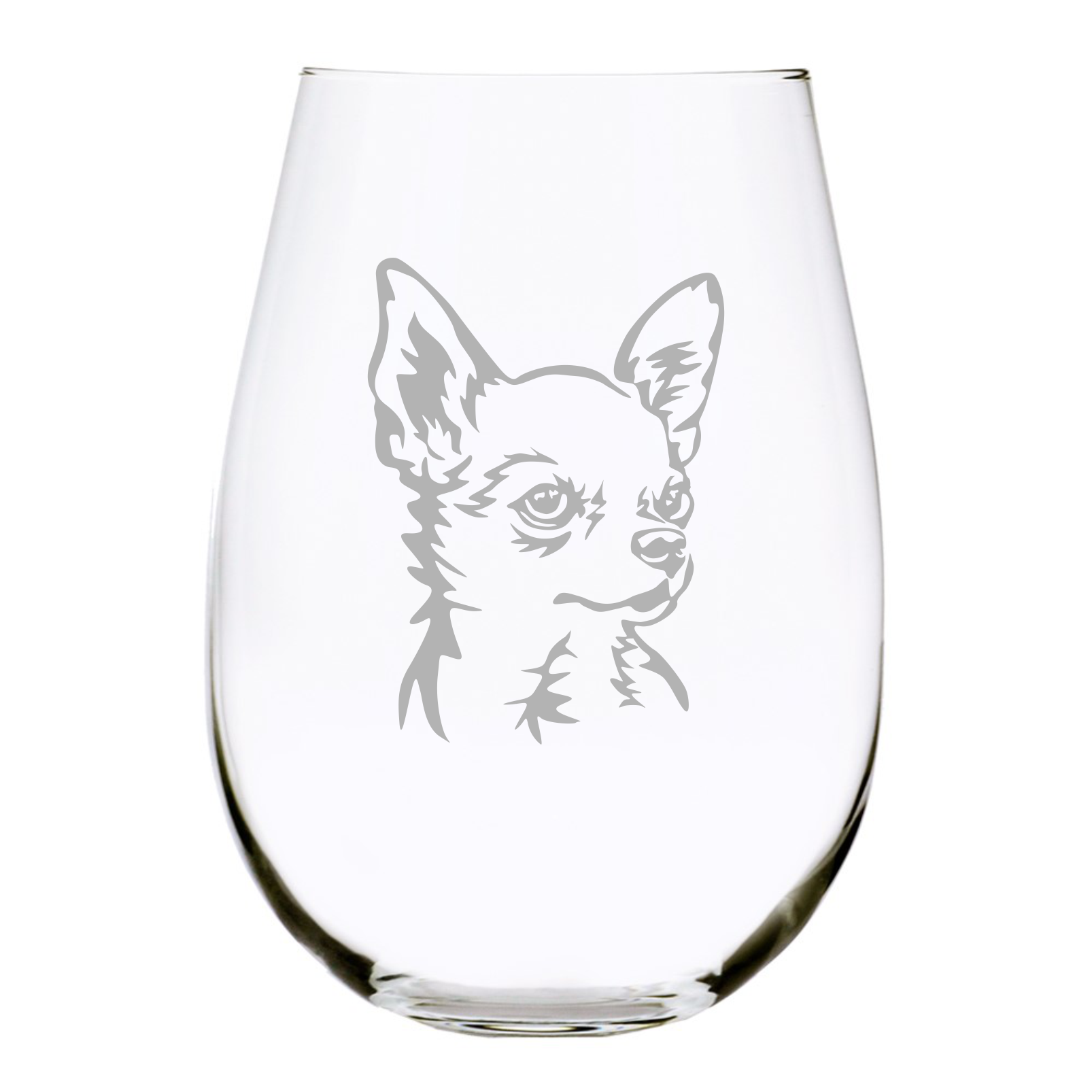 Chihuahua Stemless Wine Glasses