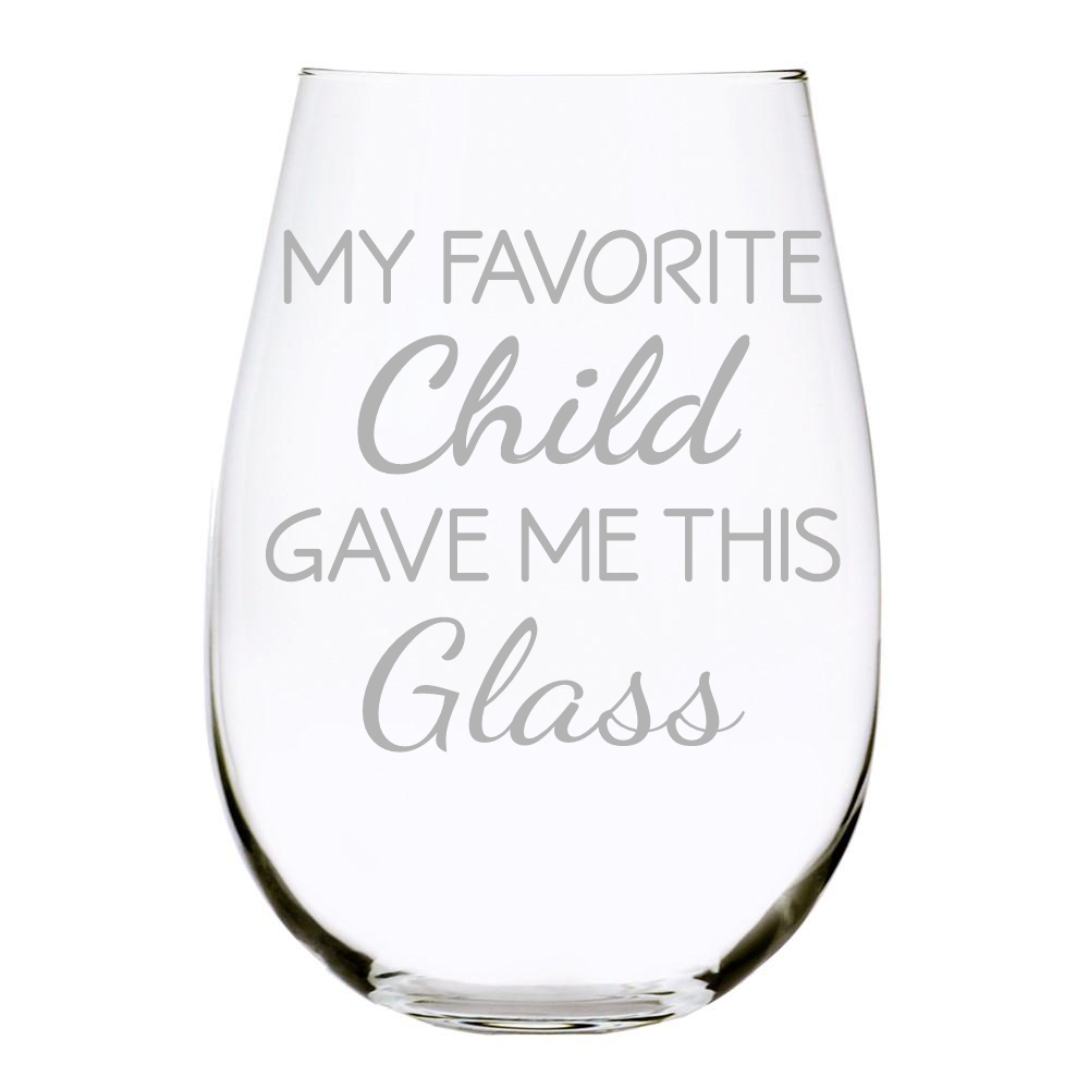 C & M Personal Gifts Laser Engraved Crystal Stemless Wine Glass (1 Pie –  C&M Personal Gifts