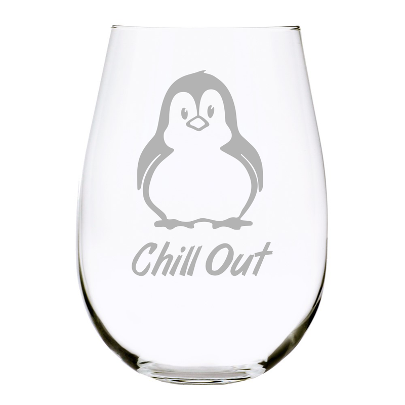 Penguin Chill Out stemles wine glass, 17 oz.