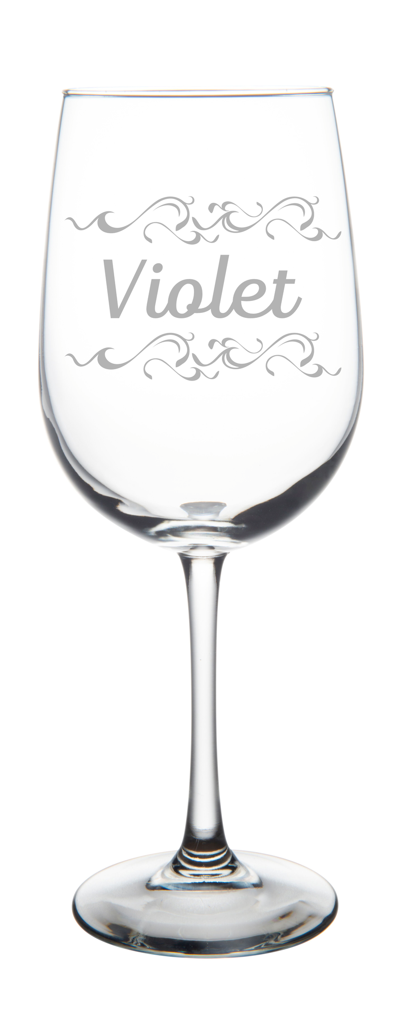 Personalized Name with Embellishment Border 19 oz. Wine Glass  - Custom Gift for Men and Women