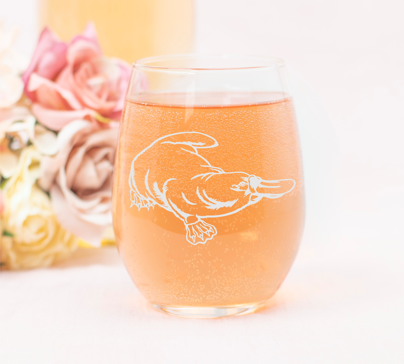 Platypus Stemless Wine Glass - Platypus Themed Gift for Women and Men - 17 oz.