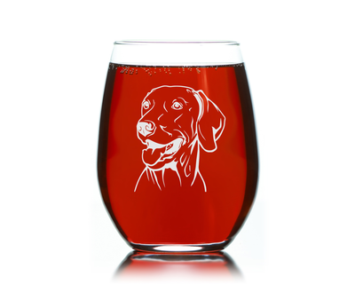 Weimaraner Themed, Dog Stemless Wine Glass - Dog Lover Gift for Men and Women - 17 oz.