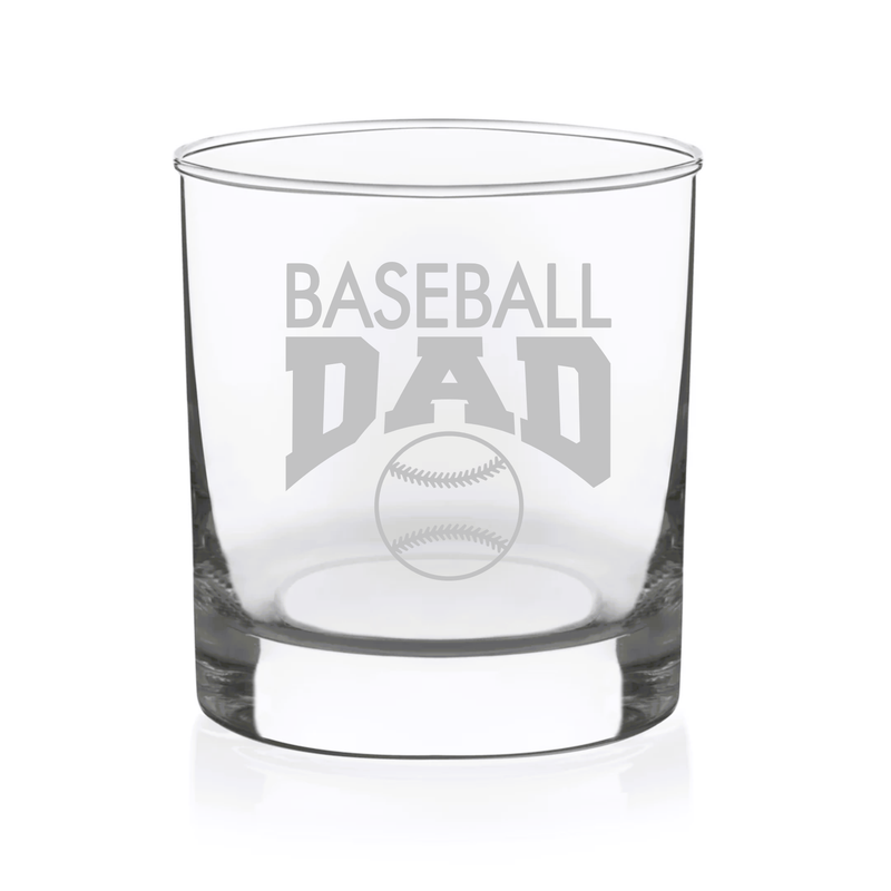 Baseball Dad Whiskey Rocks Glass - Baseball Dad Themed Gift for Men - 11 oz.