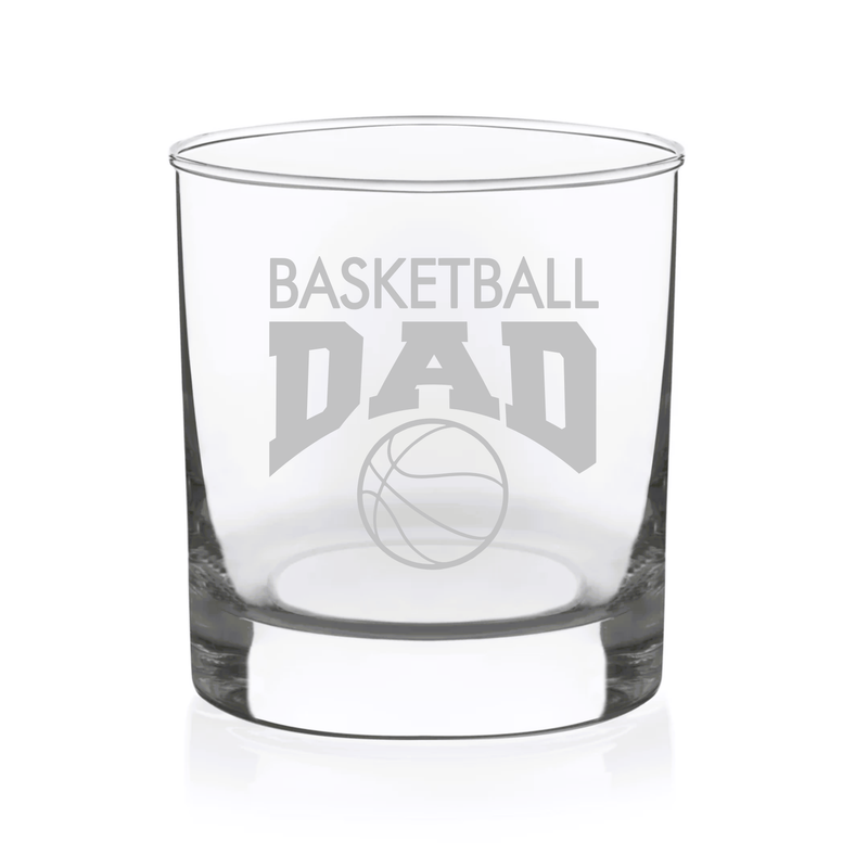 Basketball Dad Whiskey Rocks Glass - Basketball Dad Themed Gift for Men - 11 oz.