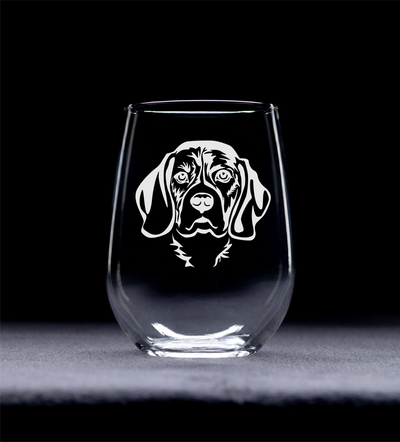 Beagle Themed Dog Stemless Wine Glass - Dog Lover Gift for Women and Men -  17 oz. (Style B1)