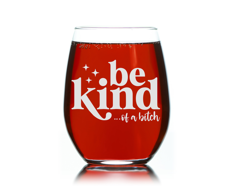 Be Kind Of a B*itch Stemless Wine Glass for Women and Men - 17 oz.