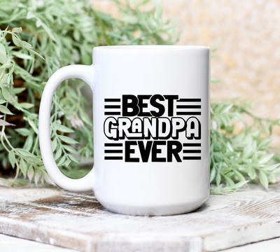 Best Grandpa Ever Ceramic Coffee Mug - Grandpa Gift for Men - 15 oz.