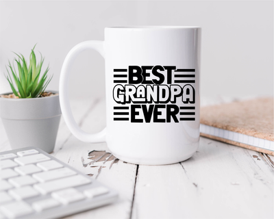 Best Grandpa Ever Ceramic Coffee Mug - Grandpa Gift for Men - 15 oz.