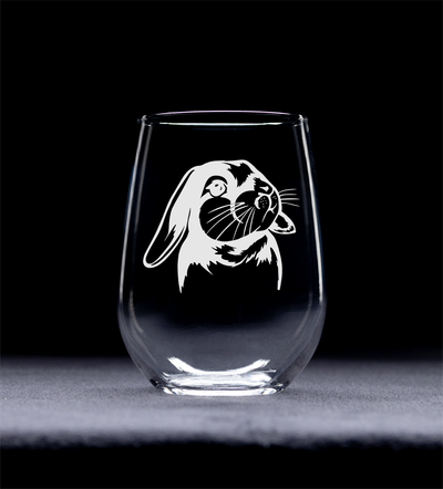 Bunny Stemless Wine Glass, 17 oz. - 1 Piece  - Bunny Gift for Men and Women (Style B1)