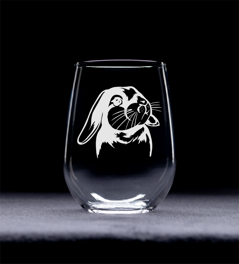 Bunny Stemless Wine Glass, 17 oz. - 1 Piece  - Bunny Gift for Men and Women (Style B1)
