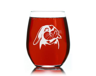 Bunny Stemless Wine Glass, 17 oz. - 1 Piece  - Bunny Gift for Men and Women (Style B1)