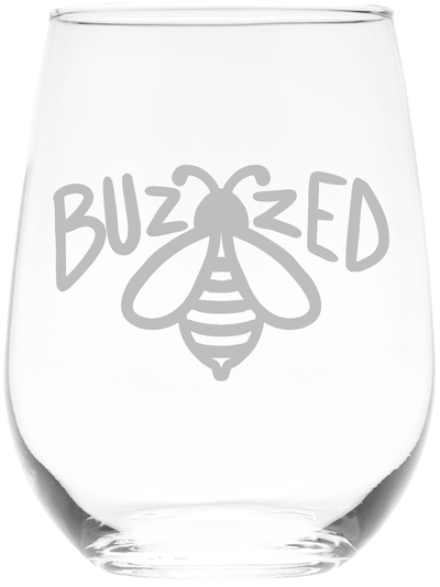 Buzzed Bee Stemless Wine Glass, 17 oz. - 1 Piece - Bee Gift for Men and Women