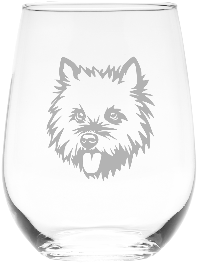 Cairn Terrier Themed, Dog Stemless Wine Glass, 17 oz. -  Dog Gift for Men and Women