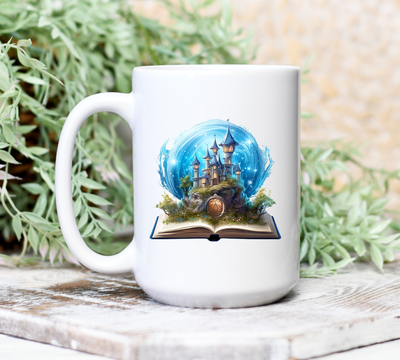 Castle Book Coffee Mug, 15 oz.