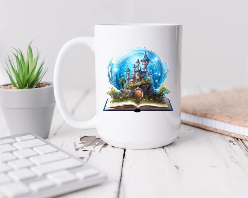 Castle Book Coffee Mug, 15 oz.