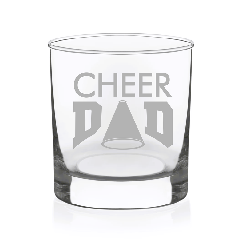 Cheer Dad Whiskey Rocks Glass - Cheer Dad Themed Gift for Men - 11 oz.