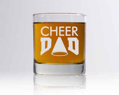 Cheer Dad Whiskey Rocks Glass - Cheer Dad Themed Gift for Men - 11 oz.