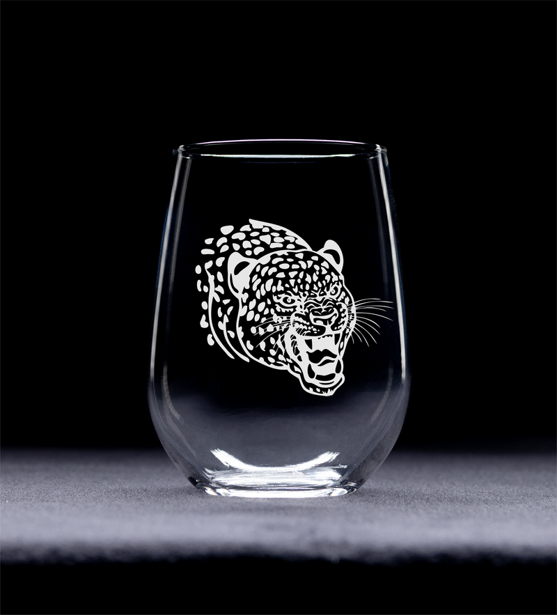 Cheetah Stemless Wine Glass - Cheetah Themed Gift for Men and Women -  17 oz.