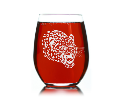 Cheetah Stemless Wine Glass - Cheetah Themed Gift for Men and Women -  17 oz.
