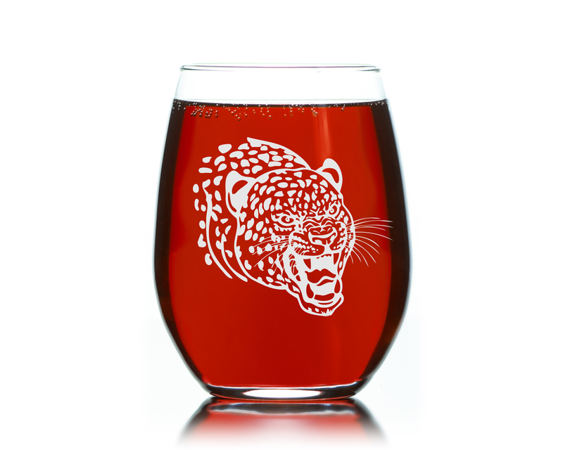 Cheetah Stemless Wine Glass - Cheetah Themed Gift for Men and Women -  17 oz.