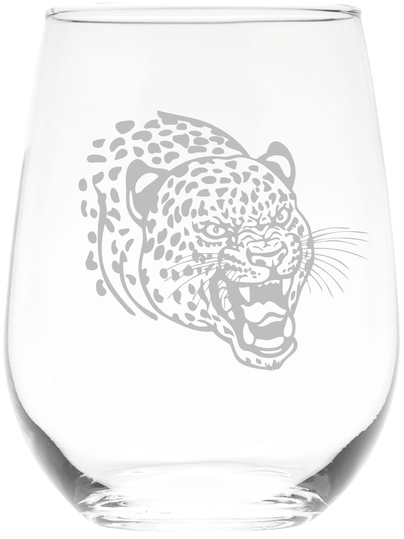 Cheetah Stemless Wine Glass - Cheetah Themed Gift for Men and Women -  17 oz.