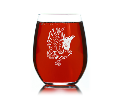 Eagle 17 oz. Stemless Wine Glass - Eagle Themed Gift for Men and Women  (Style E1)