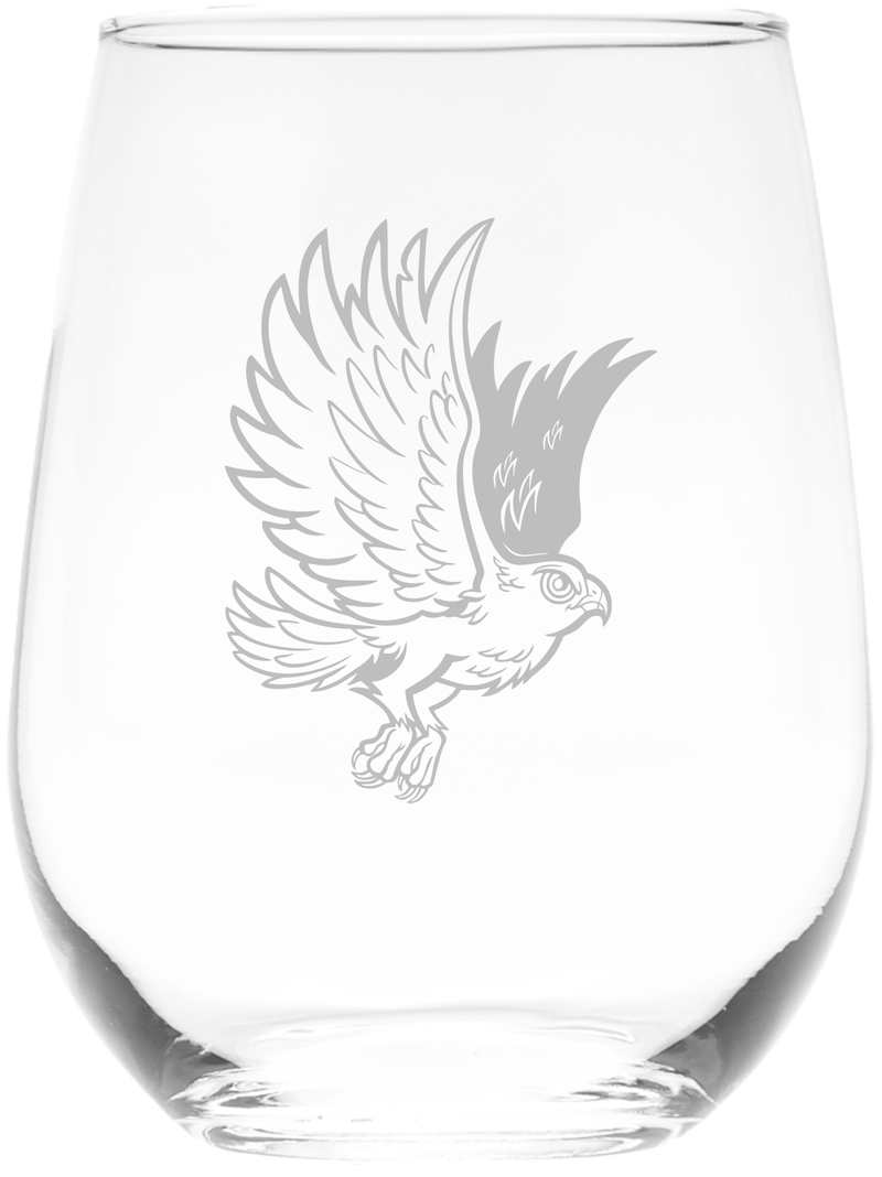 Eagle 17 oz. Stemless Wine Glass - Eagle Themed Gift for Men and Women  (Style E1)