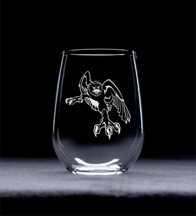 Eagle Stemless Wine Glass - Eagle Themed Gift for Men and Women - 17 oz. (Style E3)