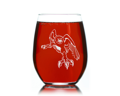Eagle Stemless Wine Glass - Eagle Themed Gift for Men and Women - 17 oz. (Style E3)