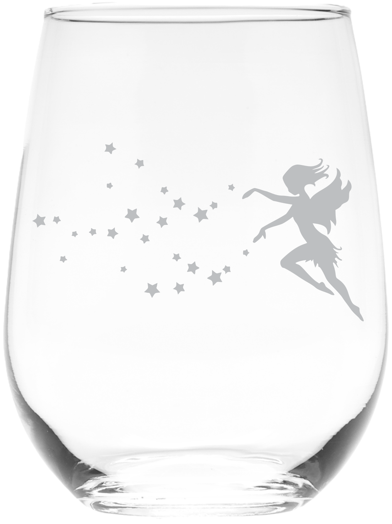 Fairy 17 oz Stemless Wine Glass - Fairy Themed Gift for Women and Men (Style F1)