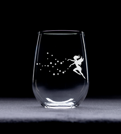 Fairy 17 oz Stemless Wine Glass - Fairy Themed Gift for Women and Men (Style F1)