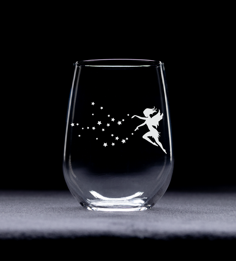 Fairy 17 oz Stemless Wine Glass - Fairy Themed Gift for Women and Men (Style F1)