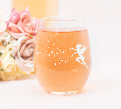 Fairy 17 oz Stemless Wine Glass - Fairy Themed Gift for Women and Men (Style F1)