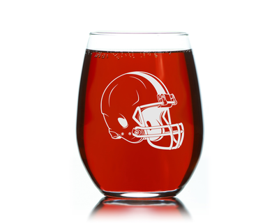 Football Helmet Design Stemless Wine Glass - Football Lover Gift for Men and Women - 17 oz.