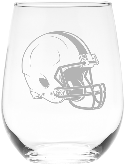 Football Helmet Design Stemless Wine Glass - Football Lover Gift for Men and Women - 17 oz.