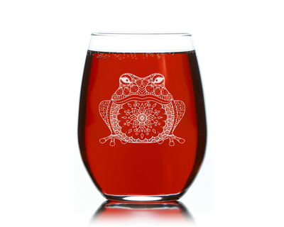 Frog Stemless Wine Glass - Frog Themed Gift for Women and Men - 17 oz.