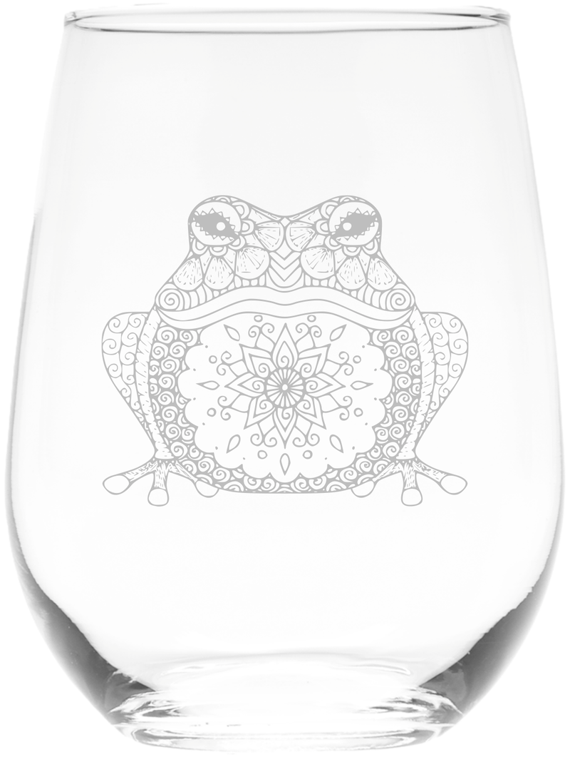 Frog Stemless Wine Glass - Frog Themed Gift for Women and Men - 17 oz.