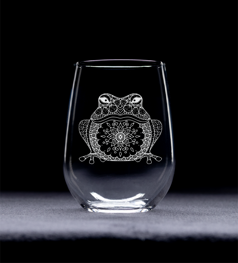 Frog Stemless Wine Glass - Frog Themed Gift for Women and Men - 17 oz.