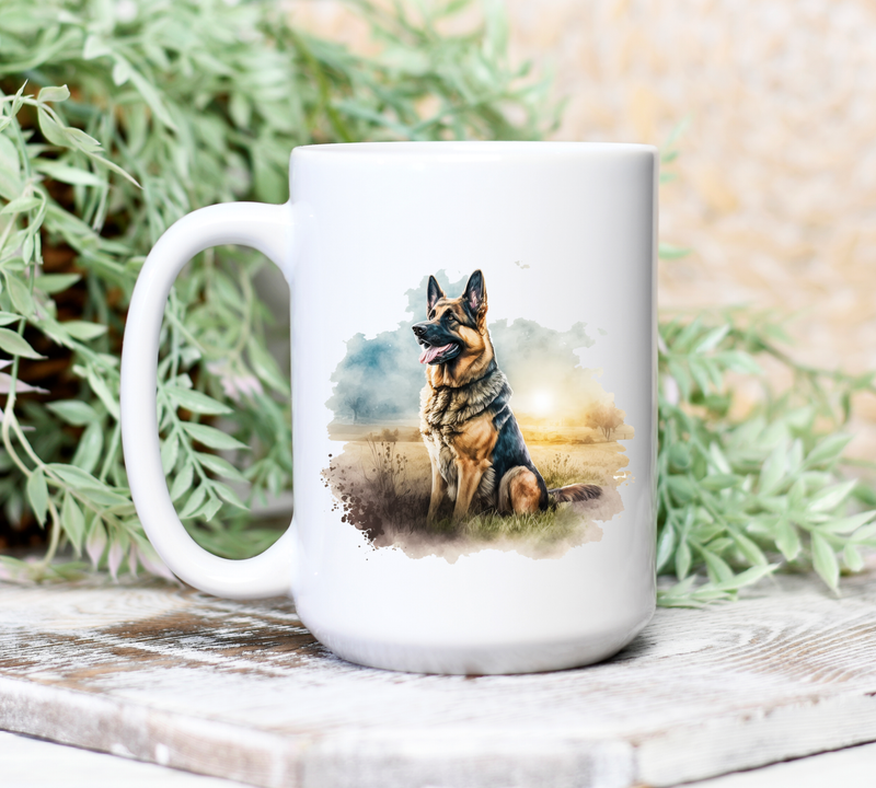 German Shepherd Coffee Mug - 15 oz.  Dog Lover Gift, German Shepherd Coffee Cup