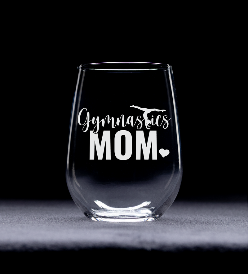Gymnastics Mom  Stemless Wine glass, 17 oz. - Gift for Mom