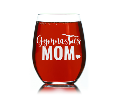 Gymnastics Mom  Stemless Wine glass, 17 oz. - Gift for Mom