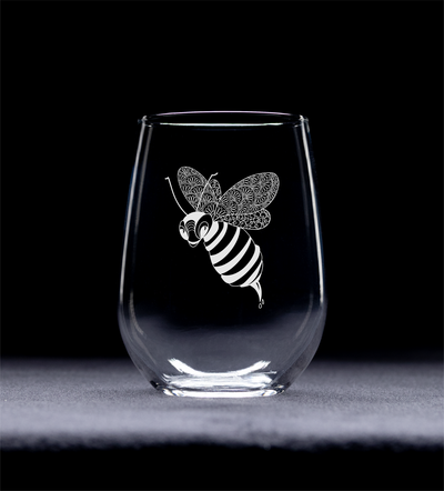 Hornet Stemless Wine Glass - Hornet Themed Gift for Men and Women -  17 oz.