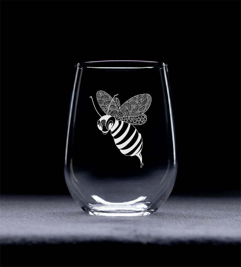 Hornet Stemless Wine Glass - Hornet Themed Gift for Men and Women -  17 oz.