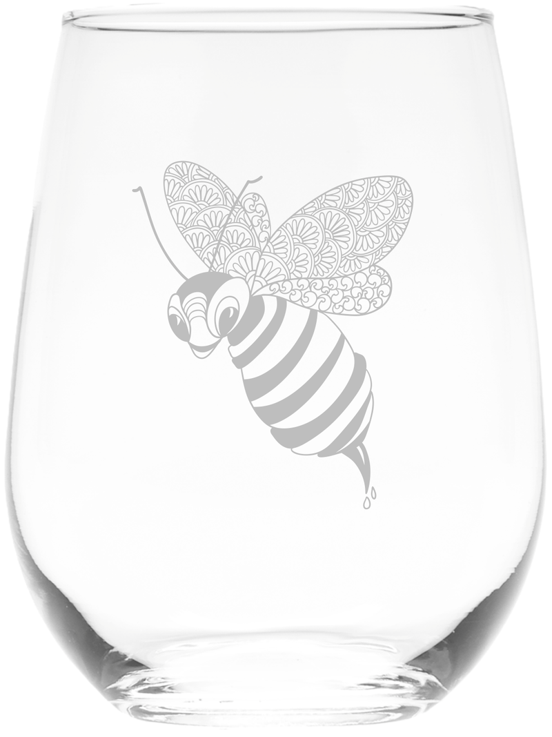 Hornet Stemless Wine Glass - Hornet Themed Gift for Men and Women -  17 oz.