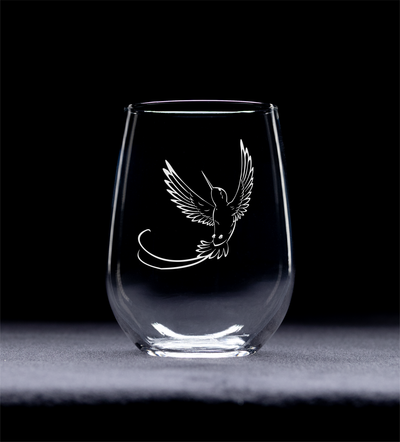 Hummingbird  Stemless wine glass, 17 oz. - Hummingbird Themed Gift for Women and Men  (Style H5)