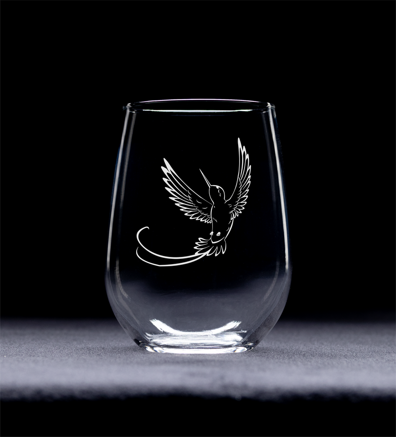 Hummingbird  Stemless wine glass, 17 oz. - Hummingbird Themed Gift for Women and Men  (Style H5)