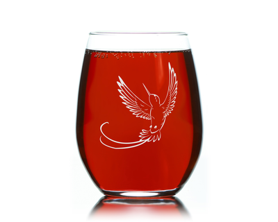 Hummingbird  Stemless wine glass, 17 oz. - Hummingbird Themed Gift for Women and Men  (Style H5)