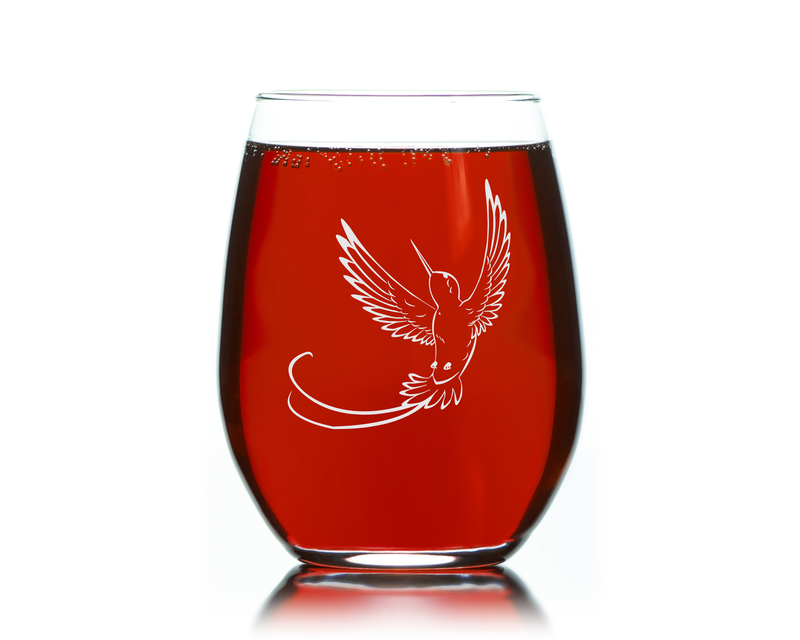 Hummingbird  Stemless wine glass, 17 oz. - Hummingbird Themed Gift for Women and Men  (Style H5)