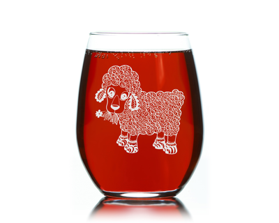 Lamb Stemless Wine Glass, 17 oz. - Lamb Themed Gift for Men and Women